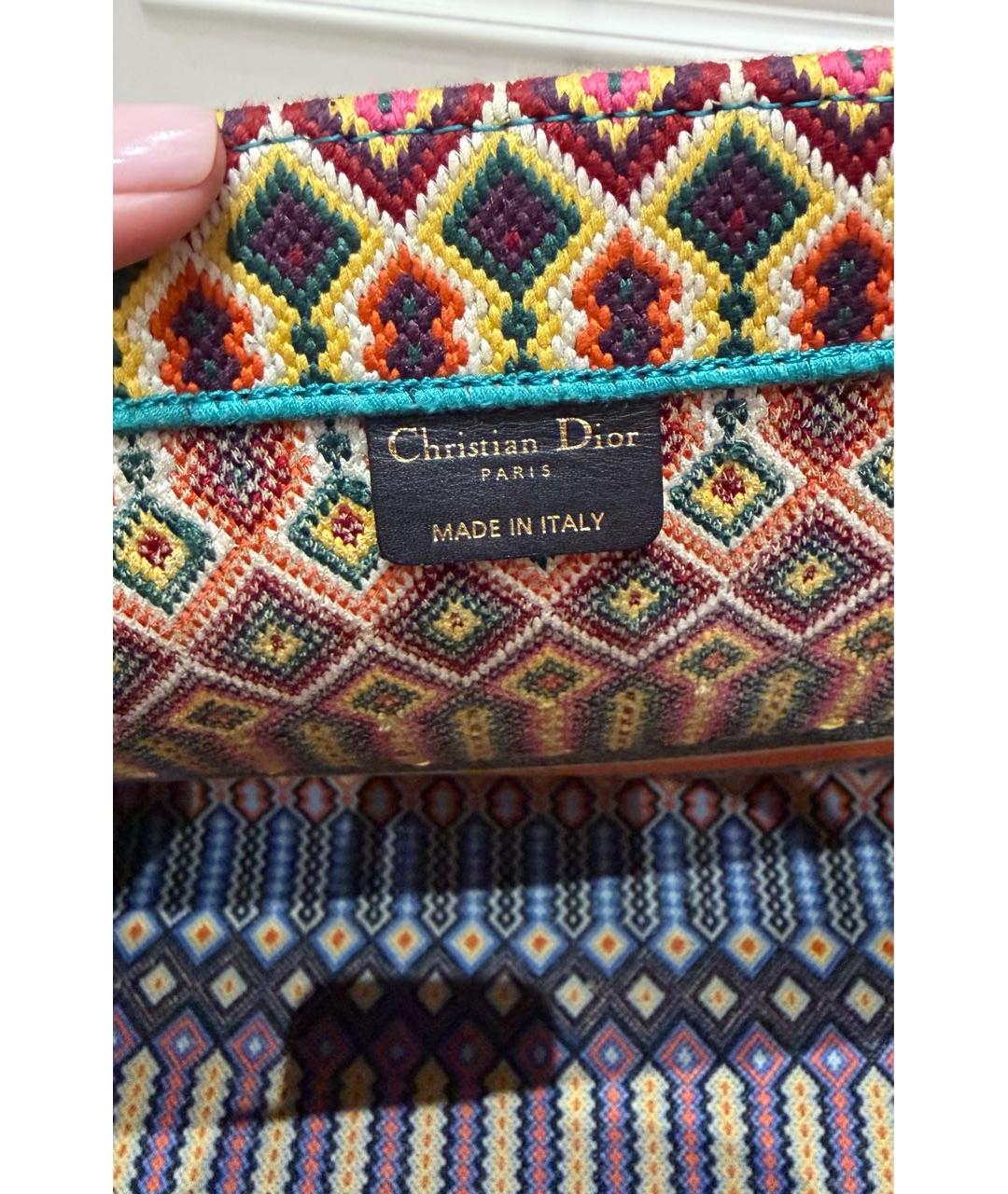 CHRISTIAN DIOR Оранжевая тканевая сумка тоут, фото 4
