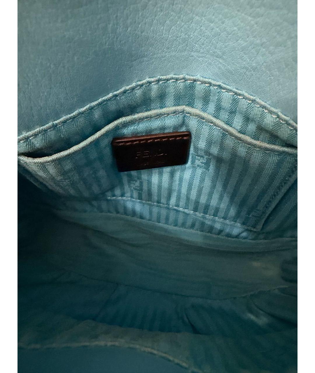 FENDI Голубая кожаная сумка через плечо, фото 5
