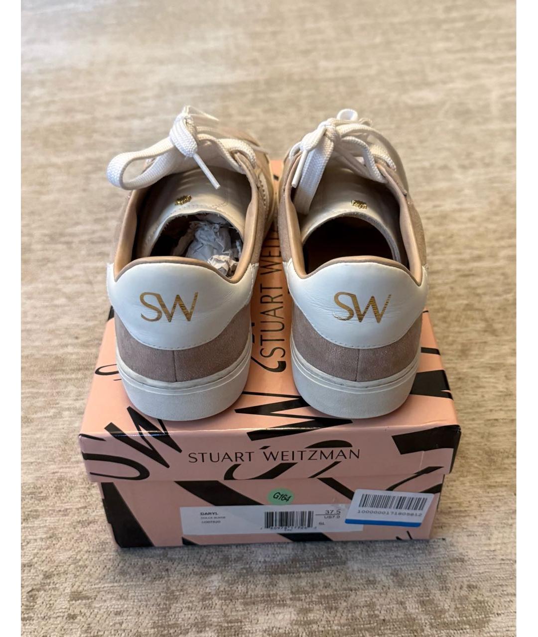 STUART WEITZMAN Бежевые замшевые кеды, фото 3