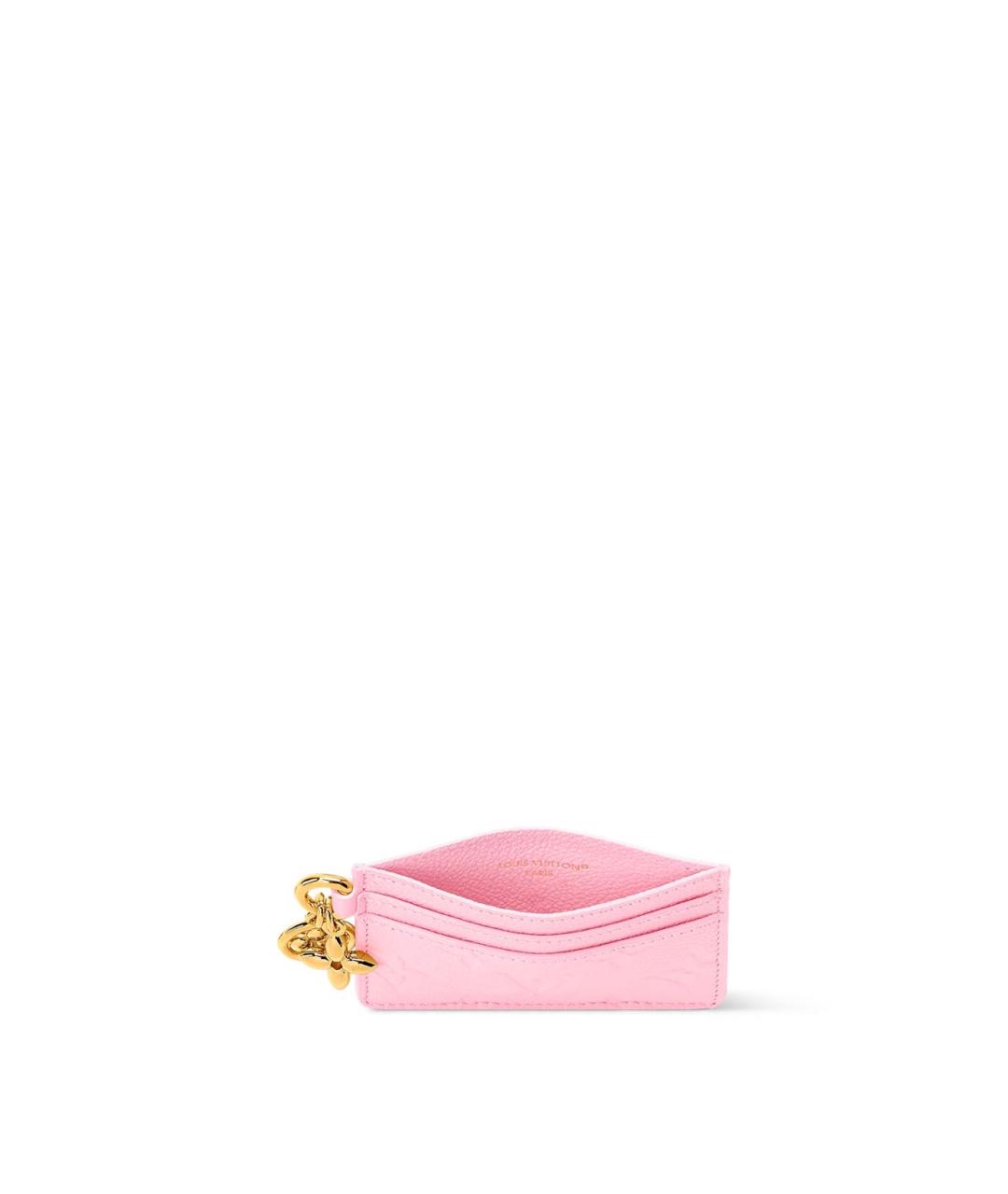 LOUIS VUITTON Розовый кожаный кардхолдер, фото 3
