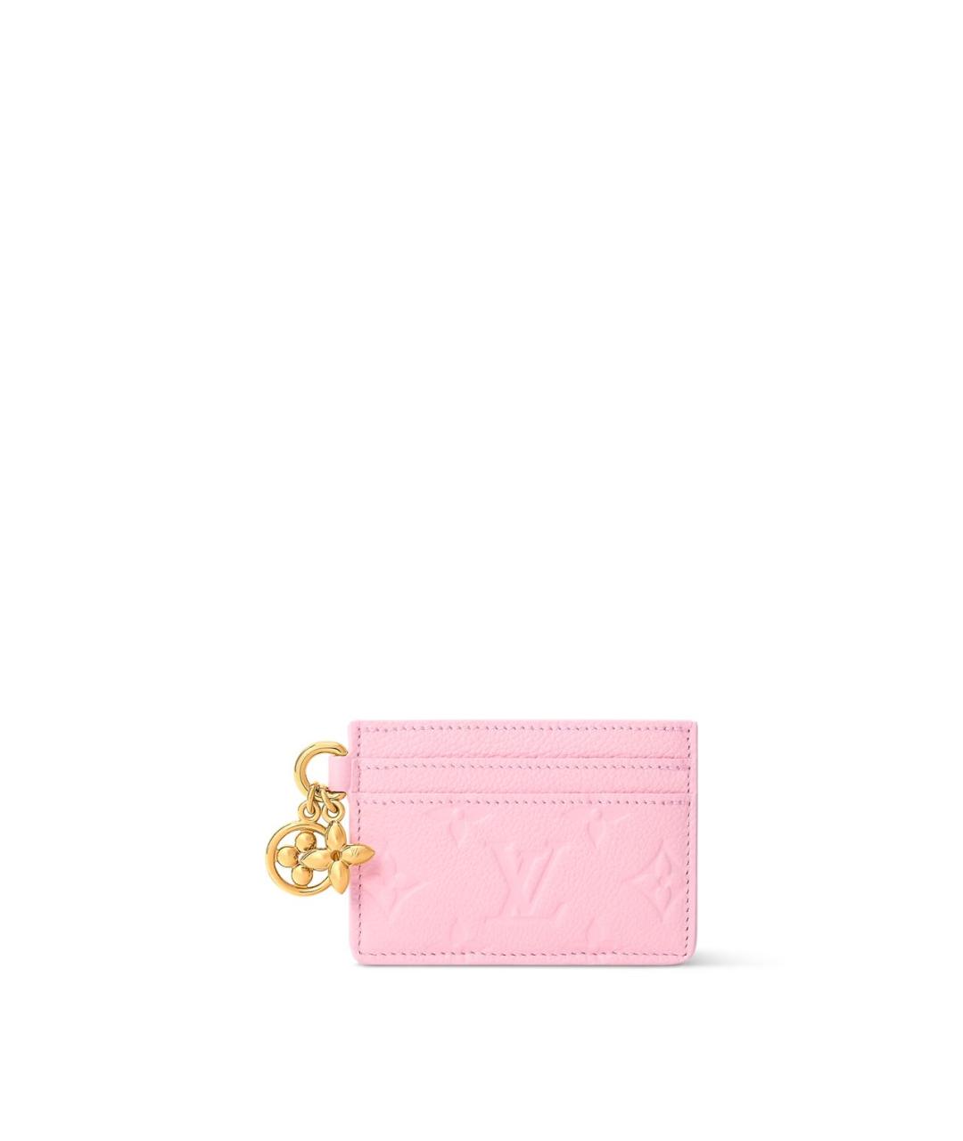 LOUIS VUITTON Розовый кожаный кардхолдер, фото 4