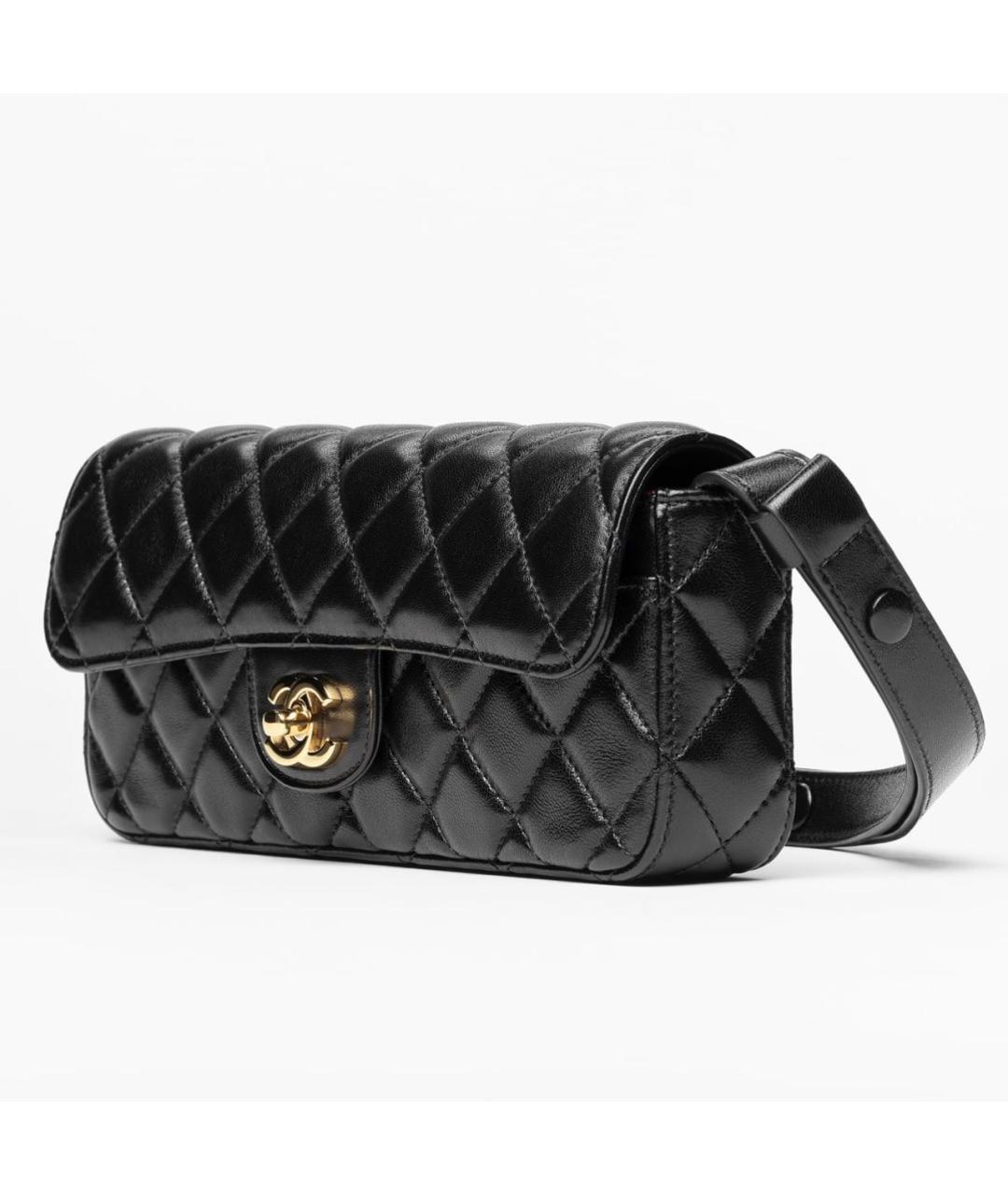 CHANEL Черная кожаная сумка через плечо, фото 4