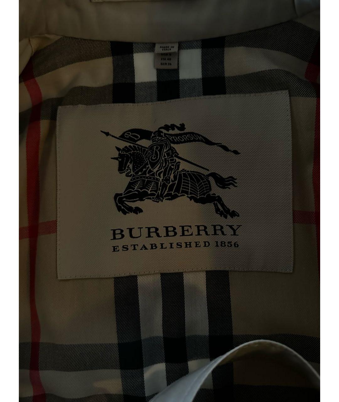 BURBERRY Бежевый полиамидовый тренч/плащ, фото 3