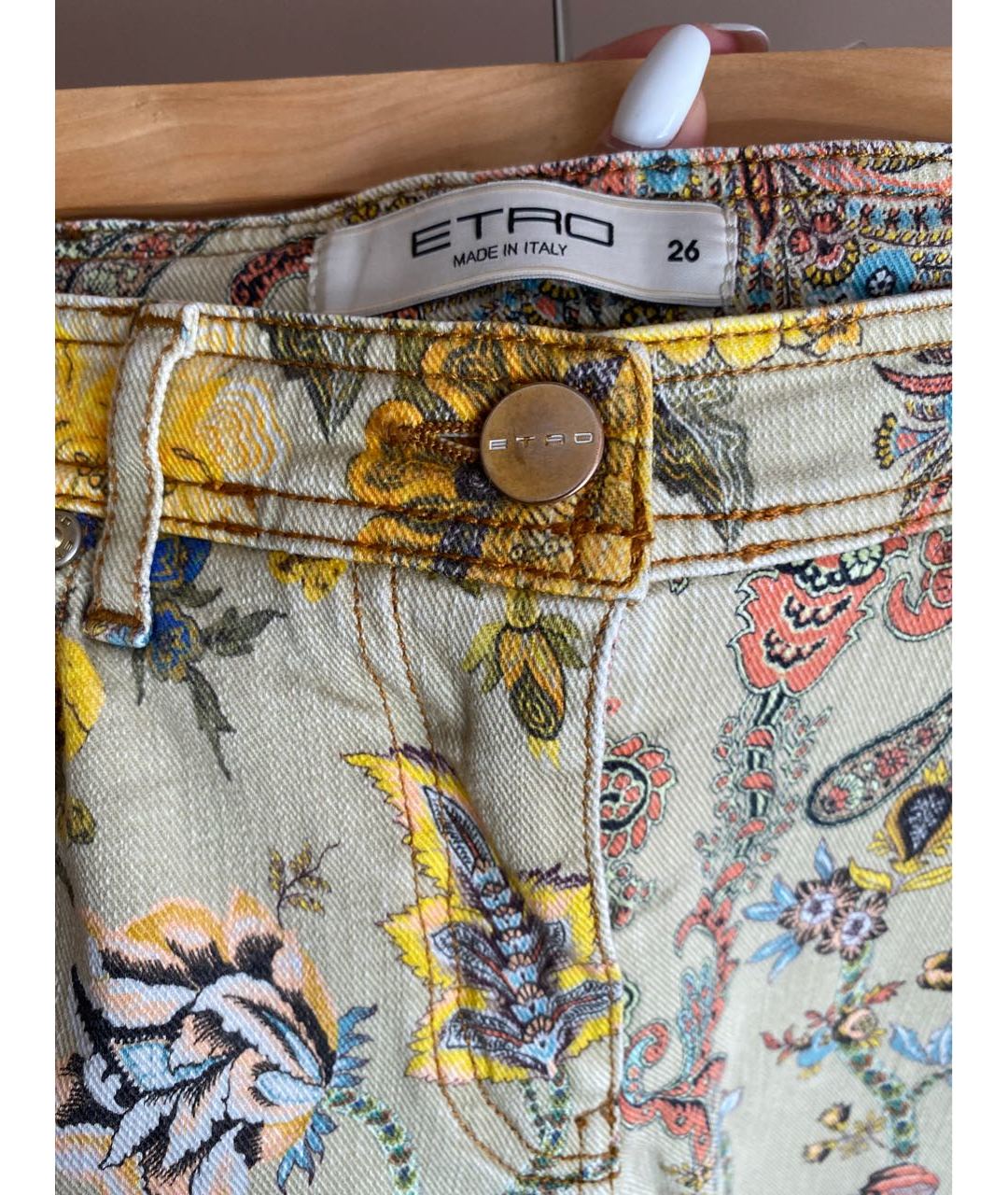 ETRO Мульти хлопко-эластановые брюки узкие, фото 4