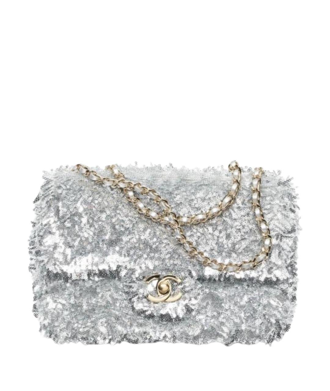 CHANEL Серебряная сумка через плечо, фото 1
