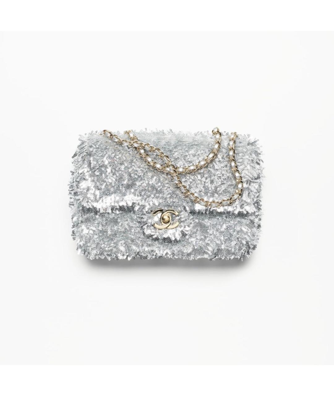 CHANEL Серебряная сумка через плечо, фото 5