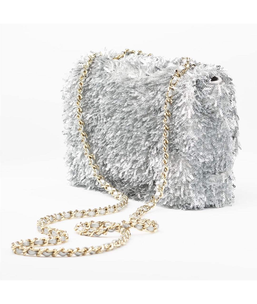 CHANEL Серебряная сумка через плечо, фото 3