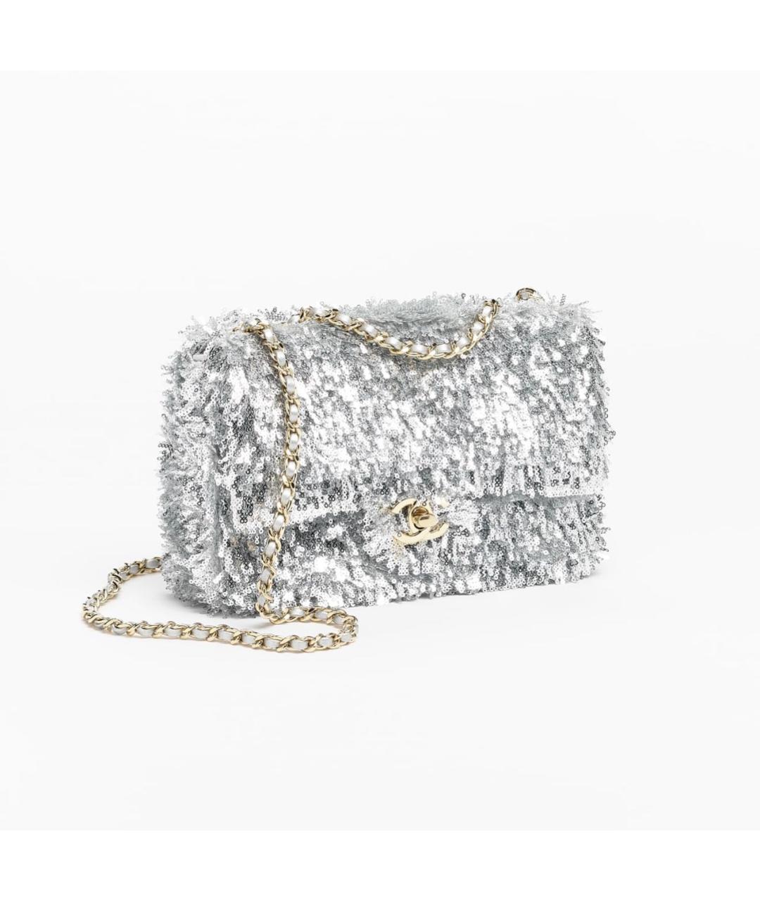 CHANEL Серебряная сумка через плечо, фото 2
