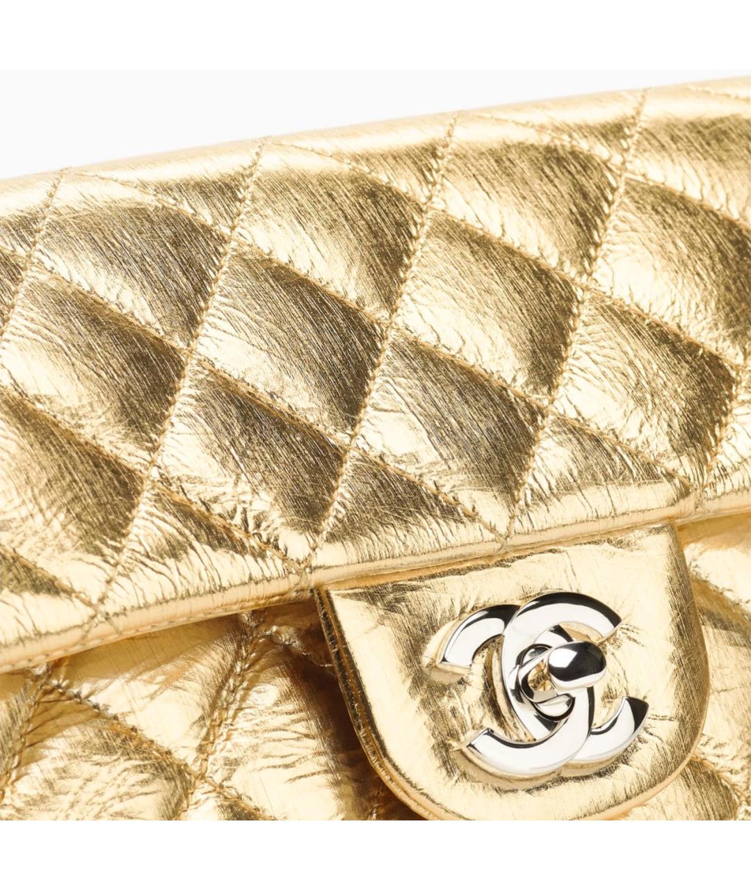 CHANEL Золотая кожаная сумка через плечо, фото 4