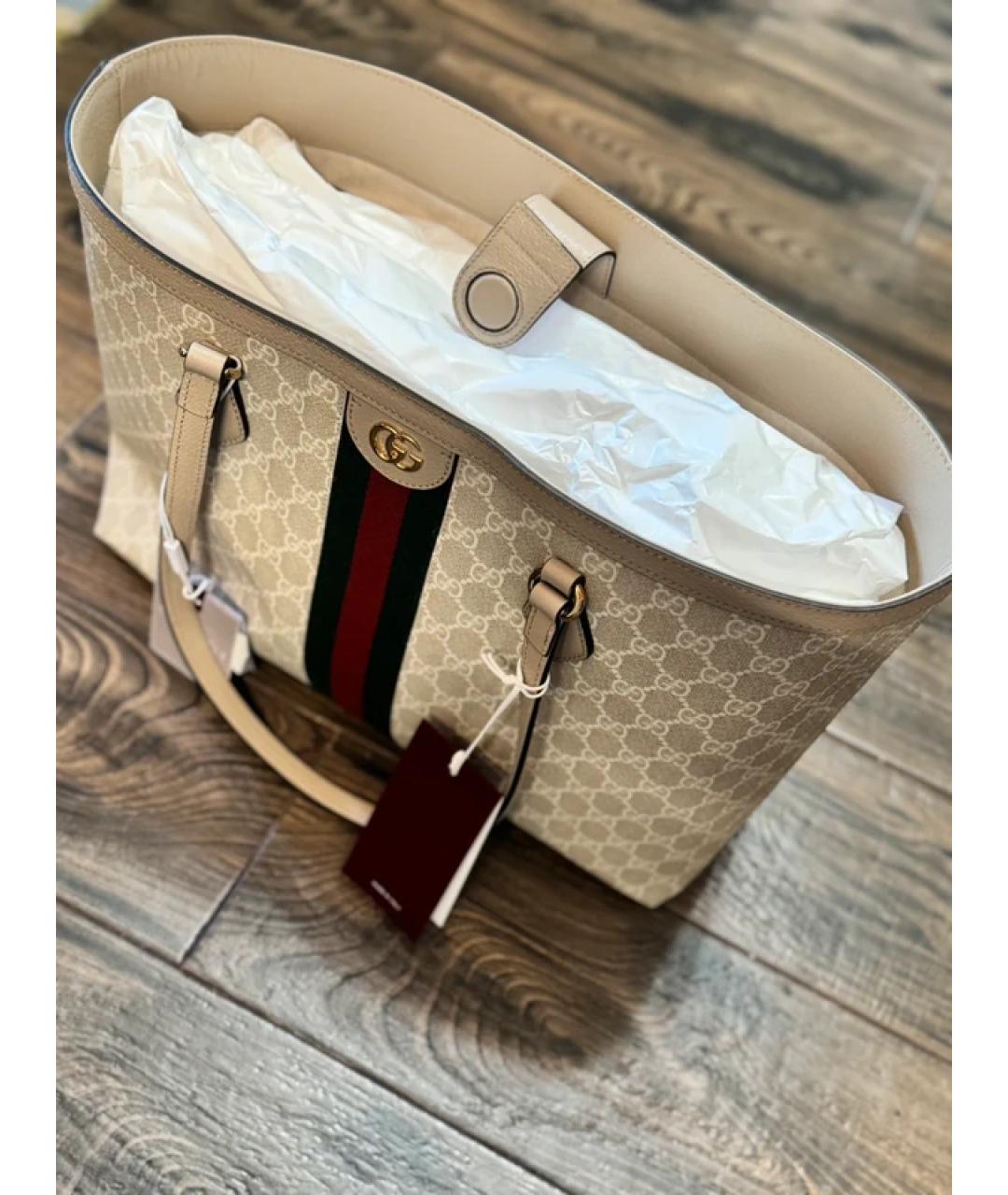 GUCCI Бежевая сумка тоут, фото 3