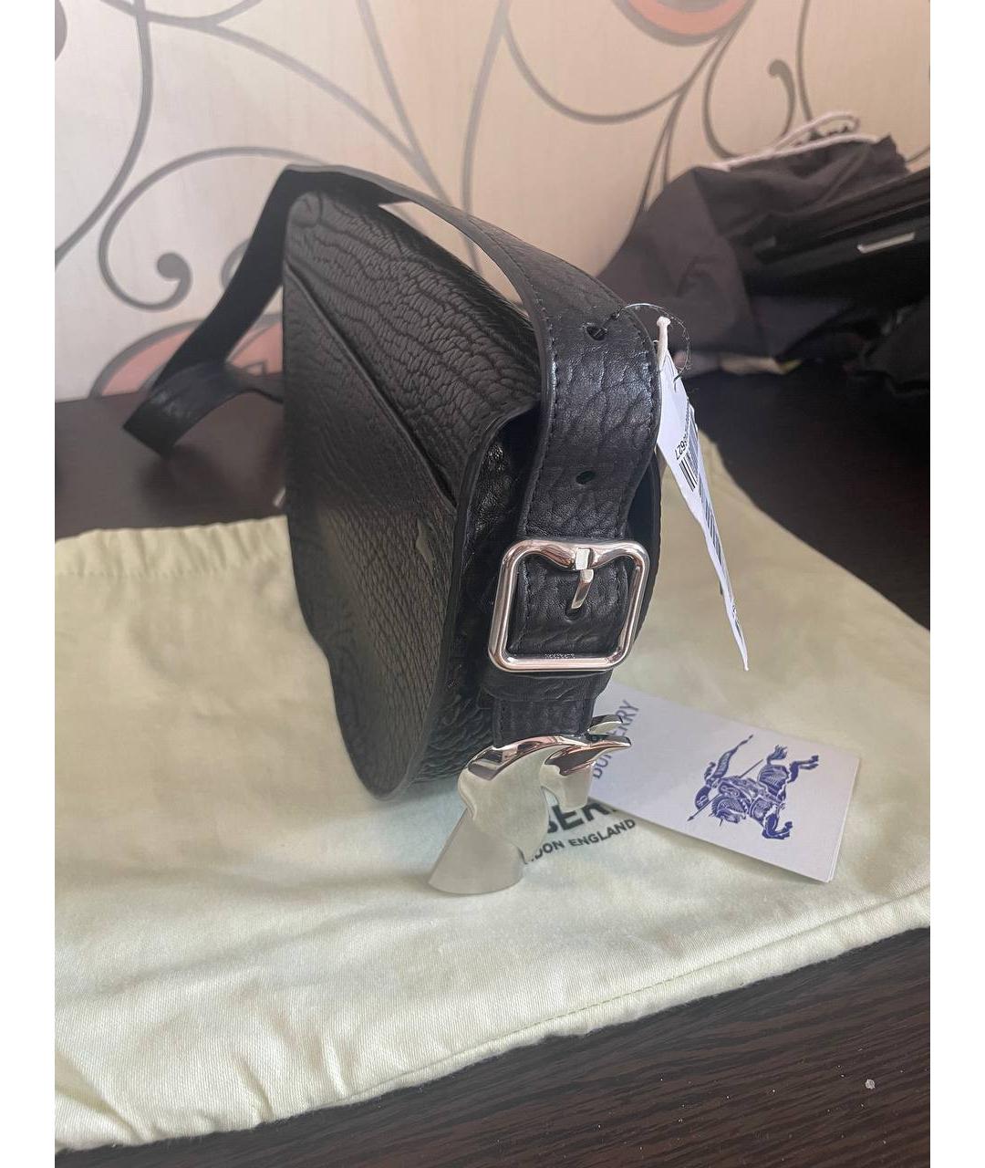 BURBERRY Черная кожаная сумка через плечо, фото 3