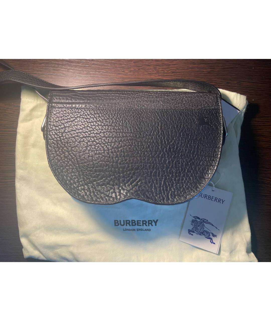 BURBERRY Черная кожаная сумка через плечо, фото 2