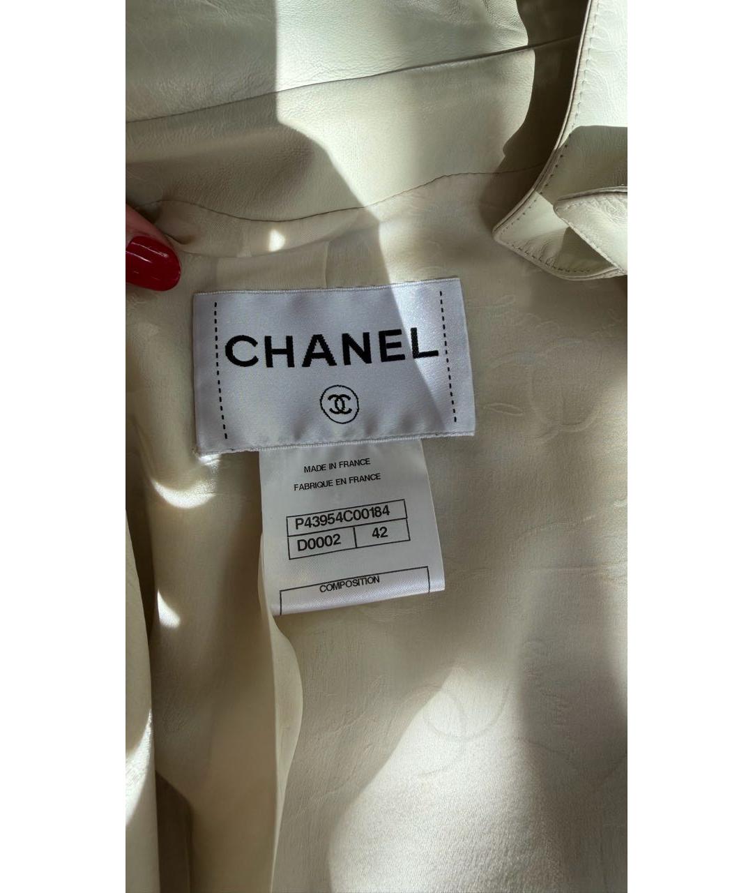 CHANEL Бежевое кожаное пальто, фото 3