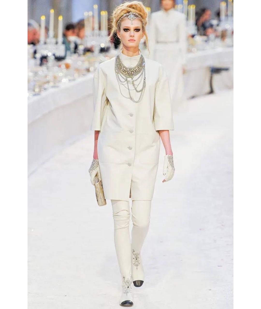 CHANEL Бежевое кожаное пальто, фото 5
