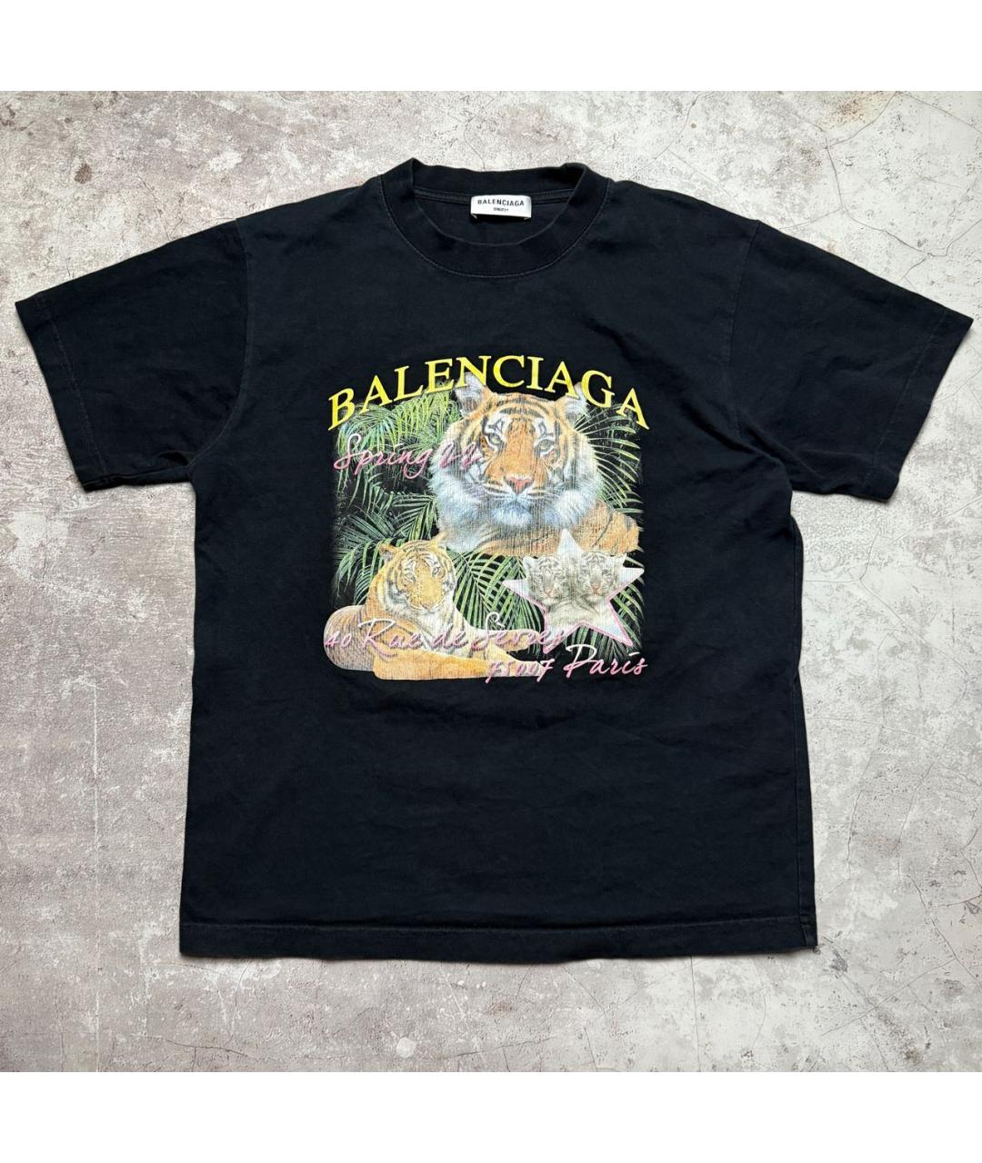 BALENCIAGA Черная хлопковая футболка, фото 5