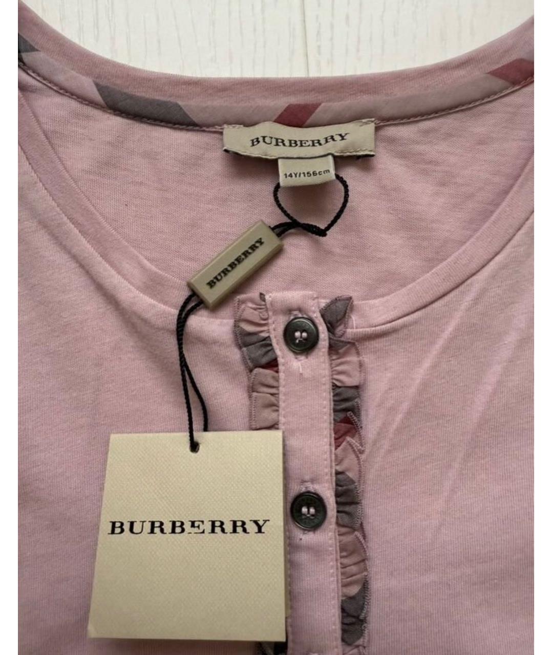 BURBERRY Розовый детская футболка / топ, фото 4