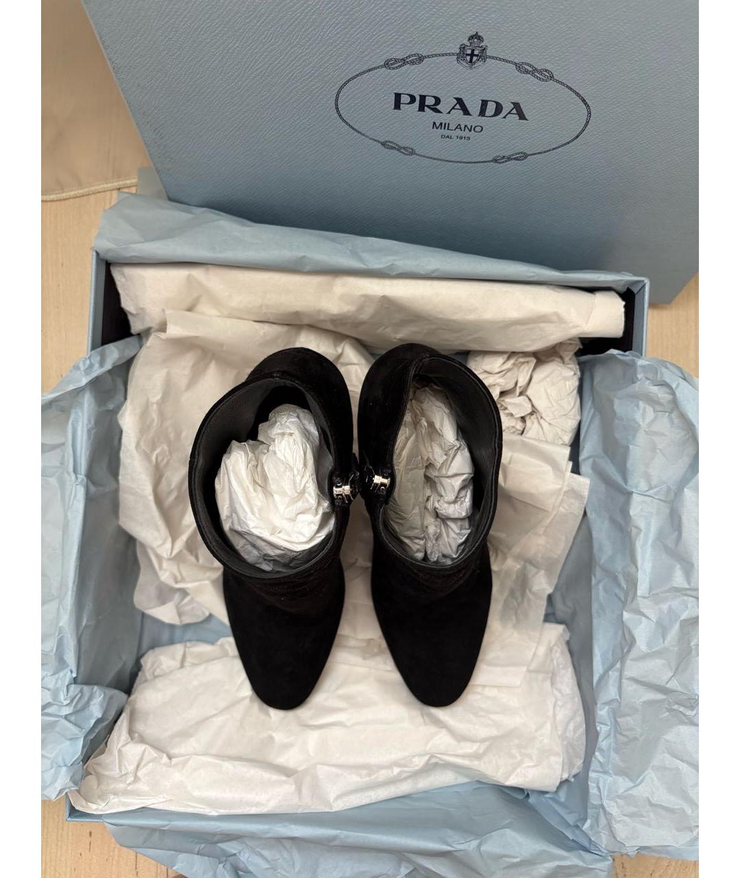 PRADA Черные замшевые ботильоны, фото 3