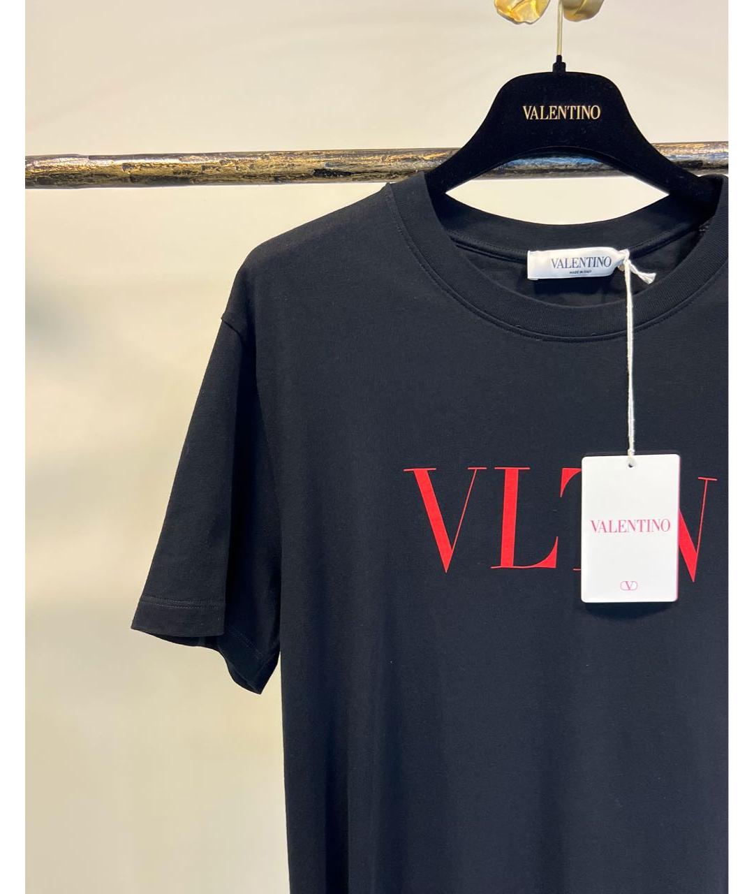 VALENTINO Черная хлопковая футболка, фото 3