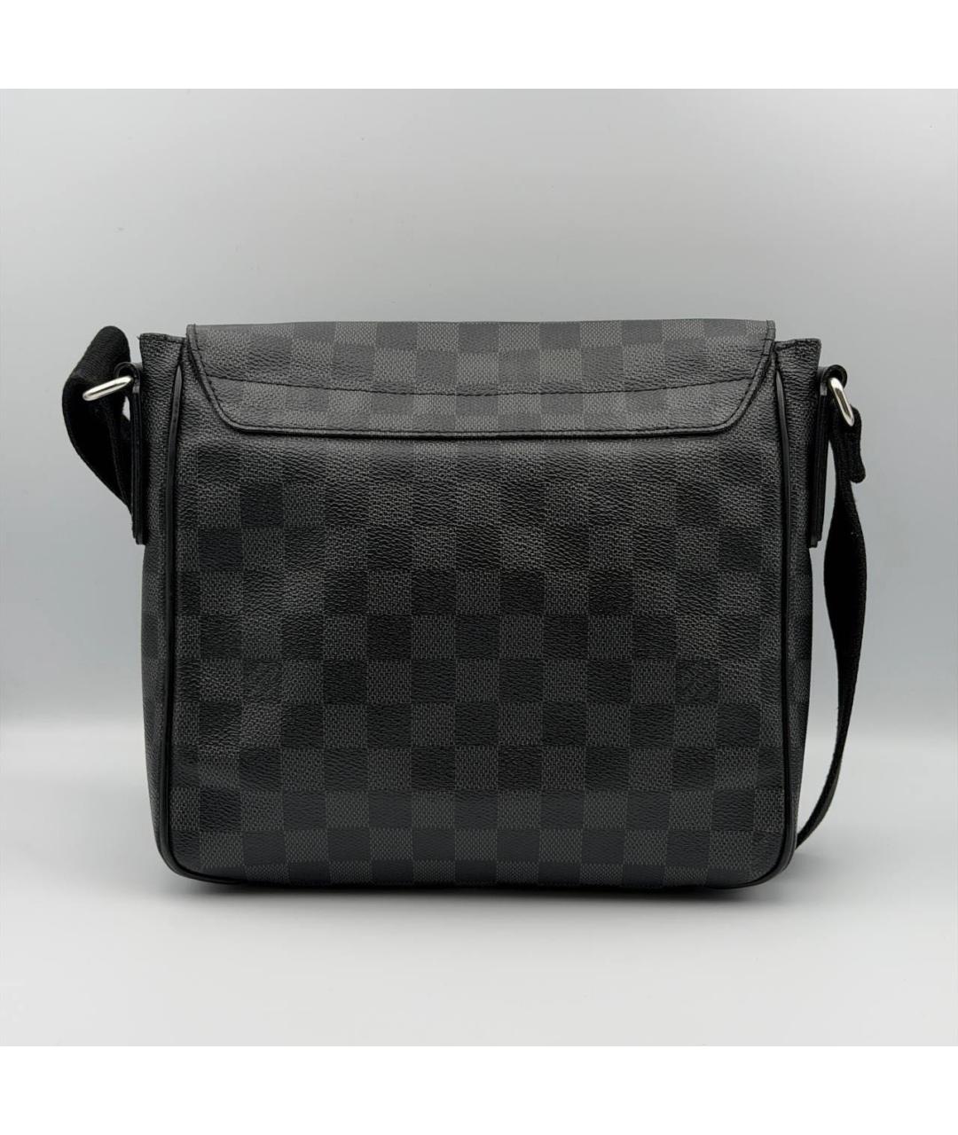 LOUIS VUITTON Черная сумка на плечо из канвы, фото 3