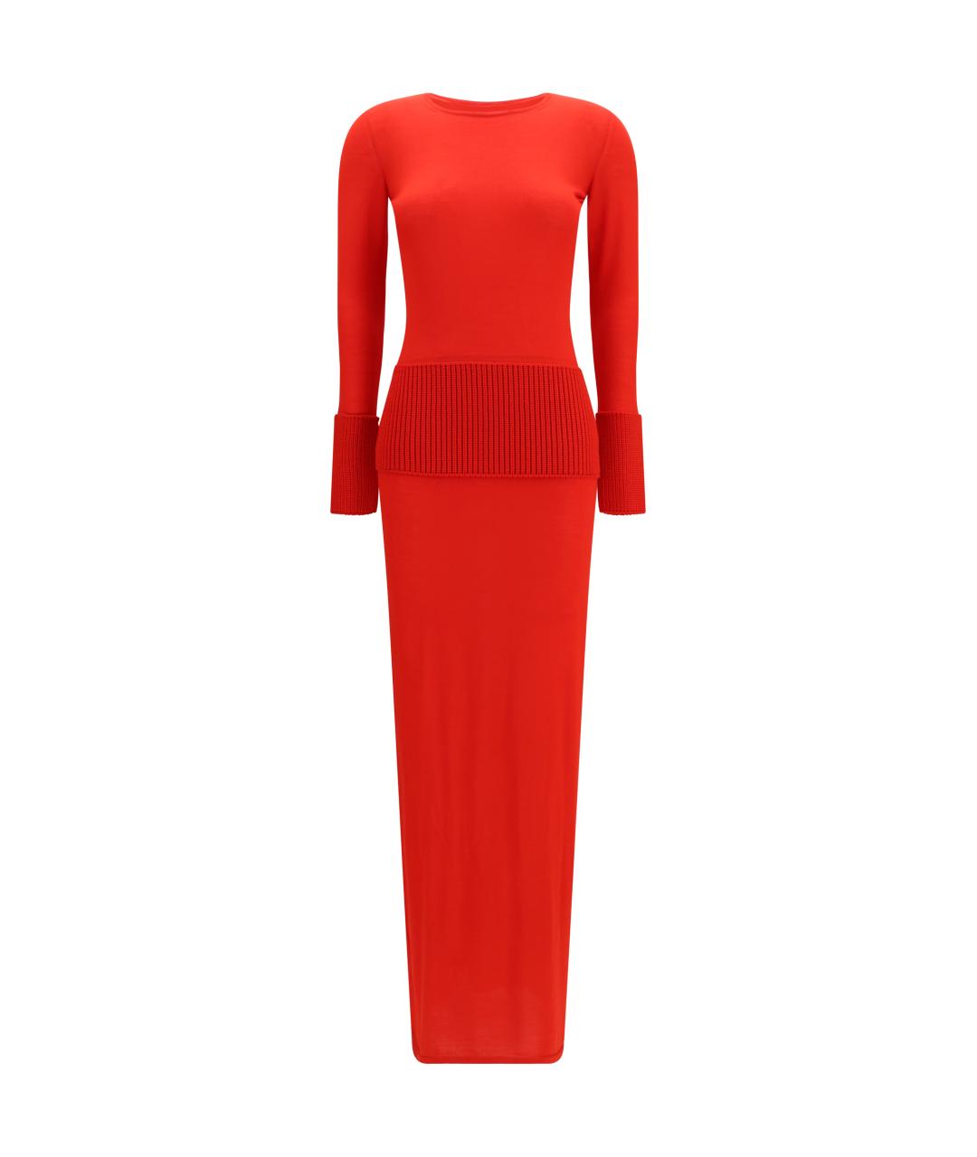 ALAIA Красное шерстяное повседневное платье, фото 1