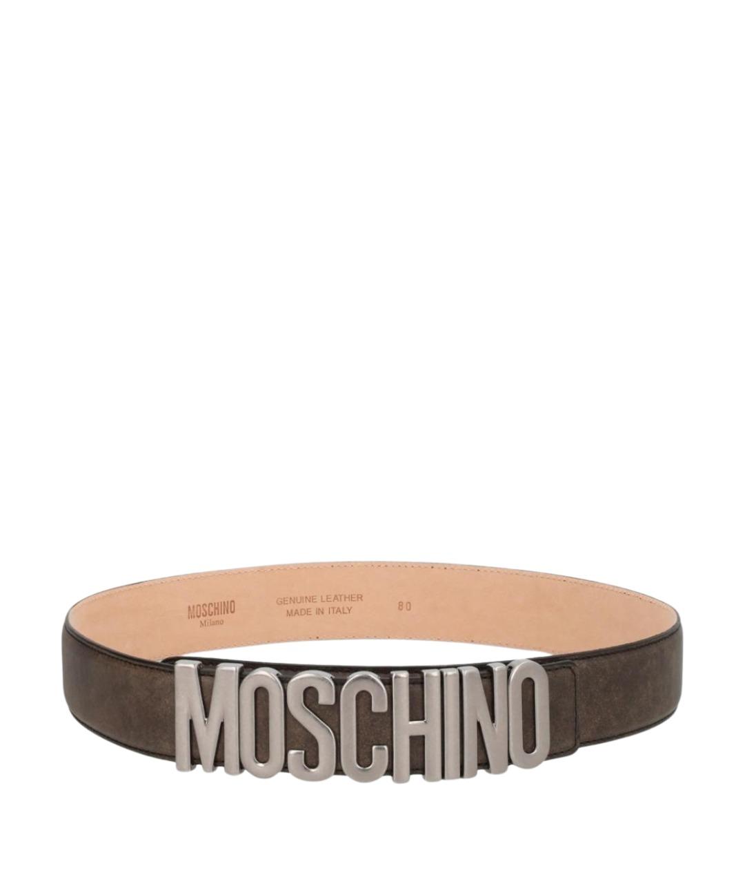 MOSCHINO Коричневый кожаный ремень, фото 1