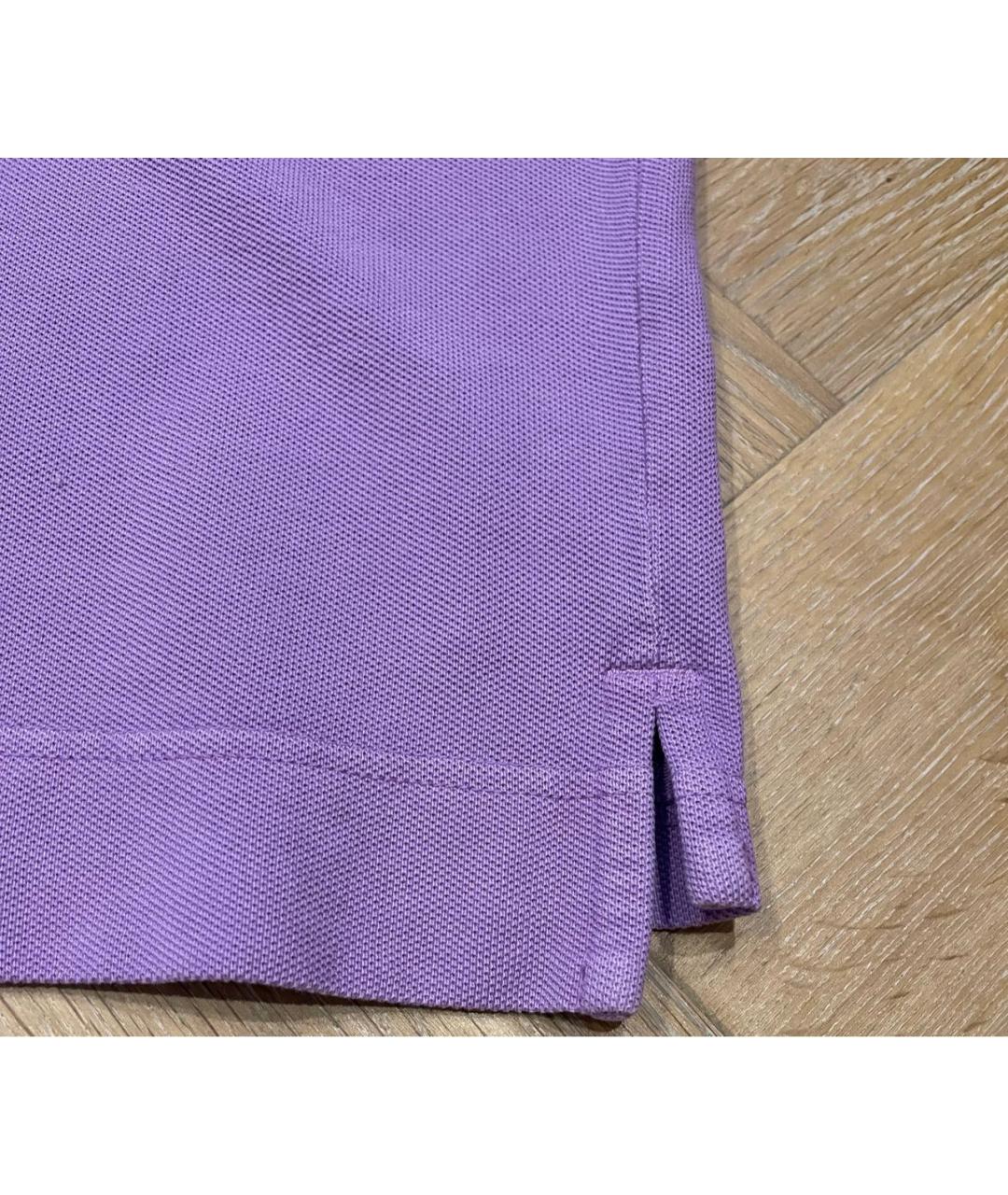ACNE STUDIOS Фиолетовое хлопковое поло с коротким рукавом, фото 5