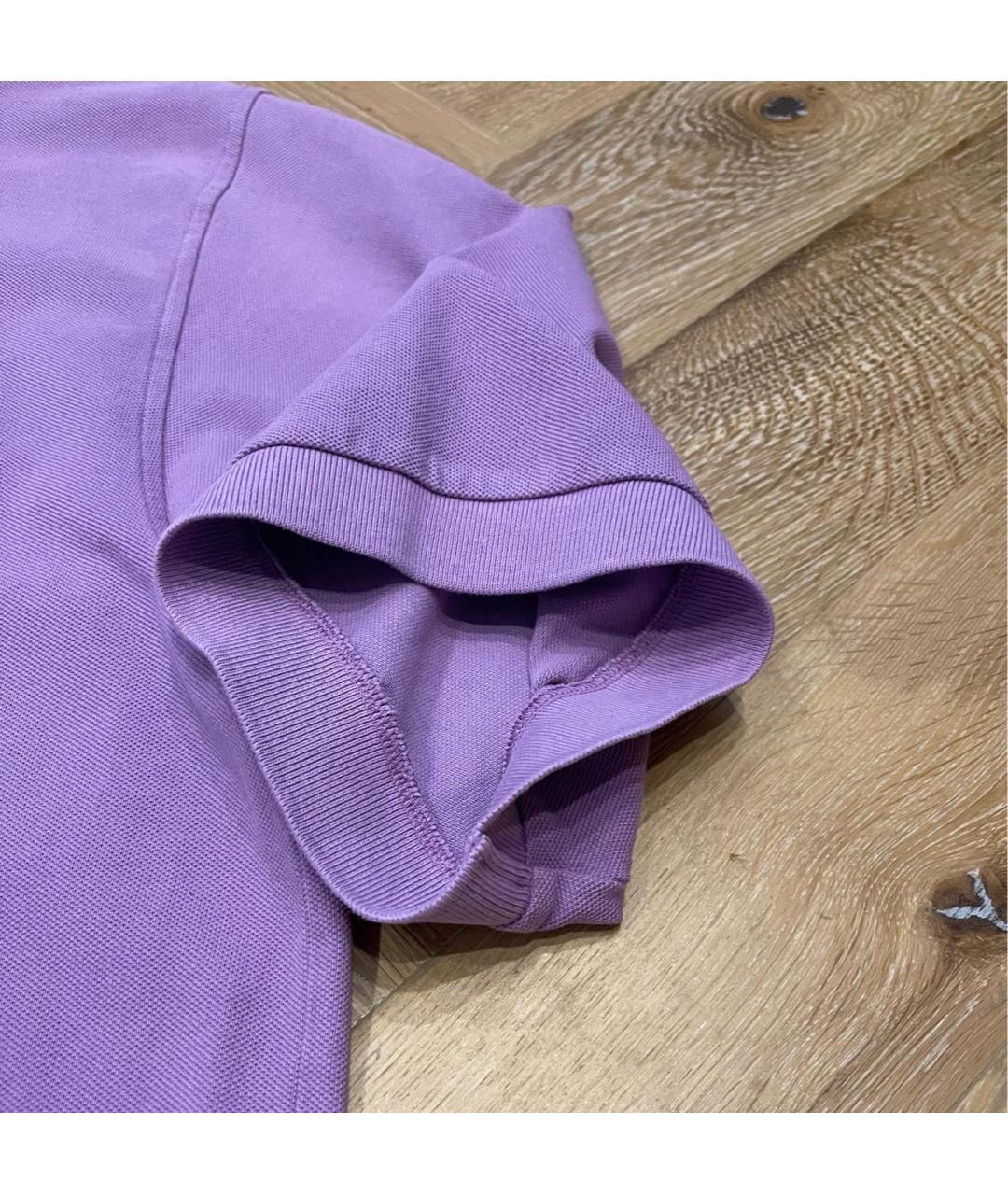 ACNE STUDIOS Фиолетовое хлопковое поло с коротким рукавом, фото 6