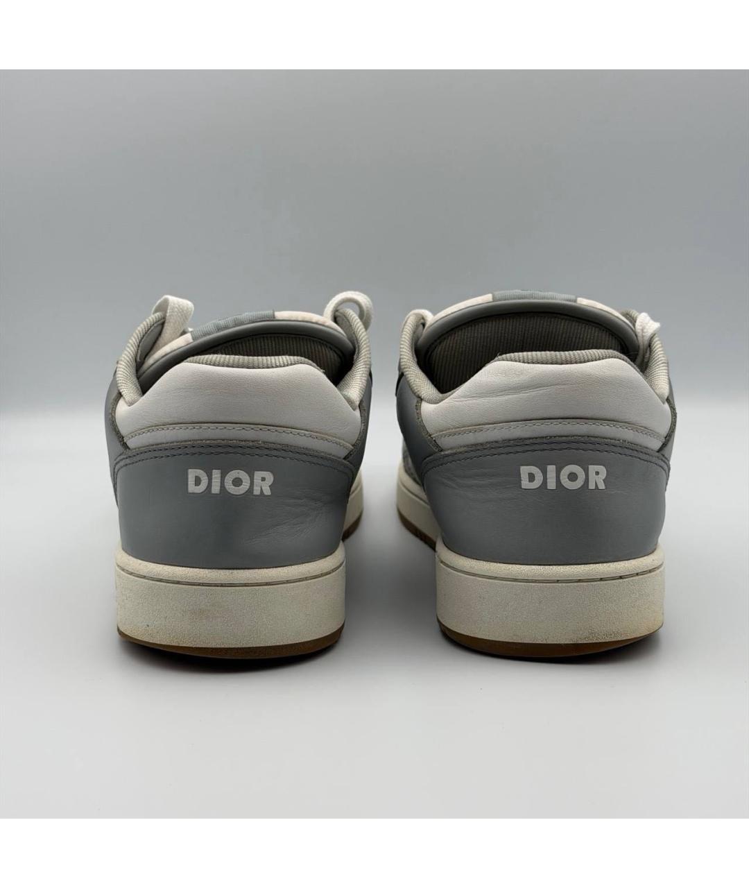 CHRISTIAN DIOR Серые кожаные низкие кроссовки / кеды, фото 5
