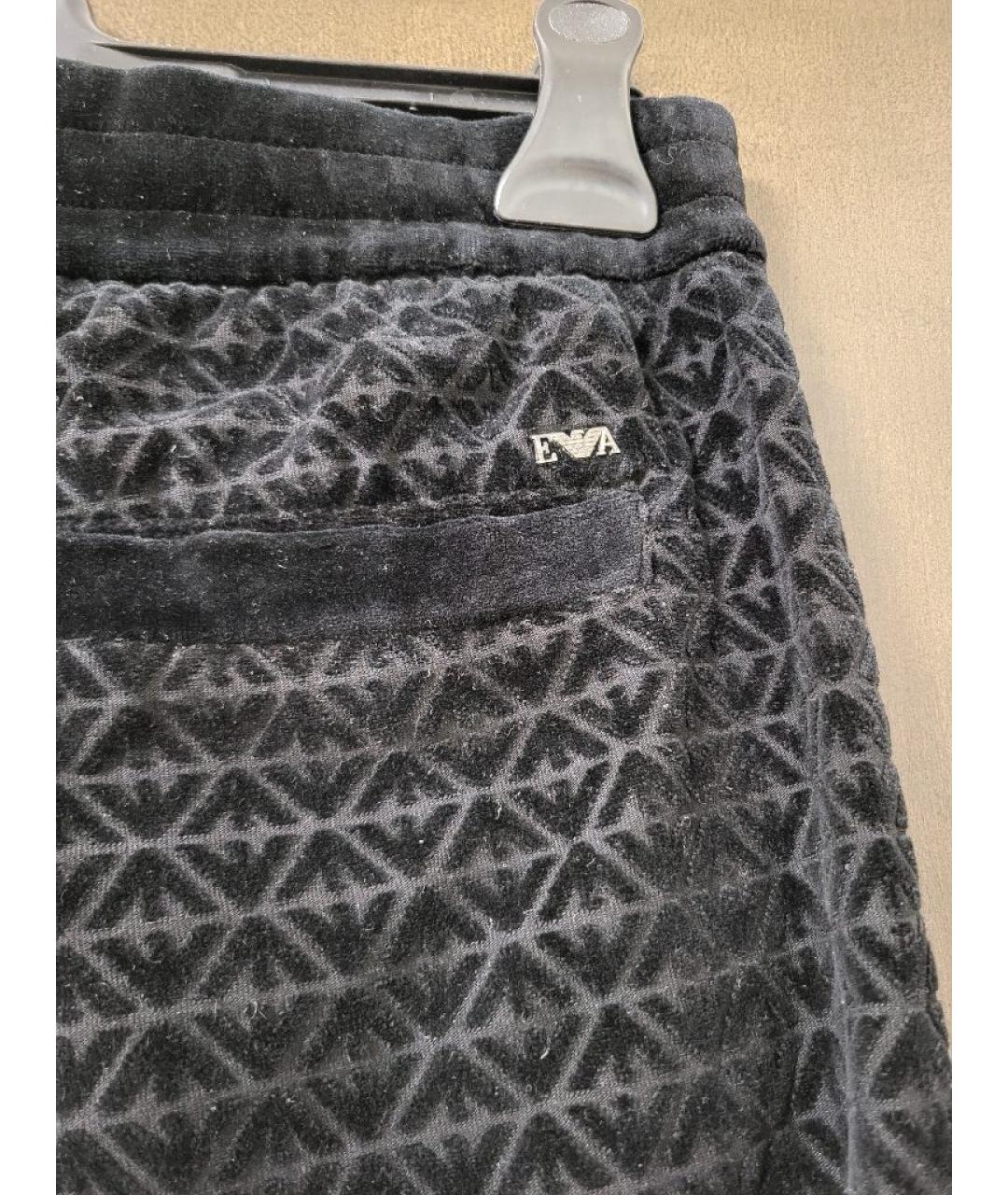 EMPORIO ARMANI Черный хлопковый спортивный костюм, фото 4