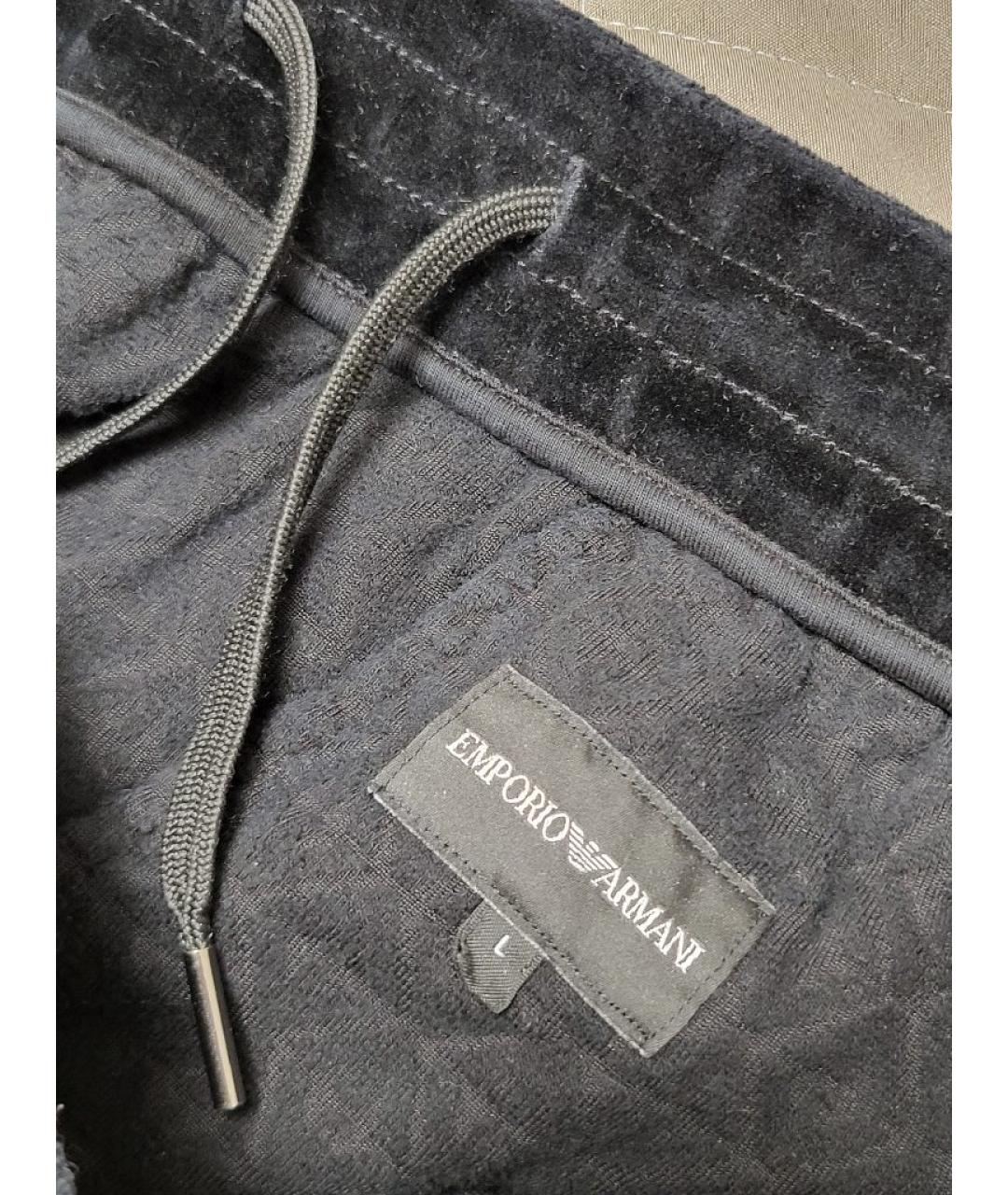 EMPORIO ARMANI Черный хлопковый спортивный костюм, фото 7