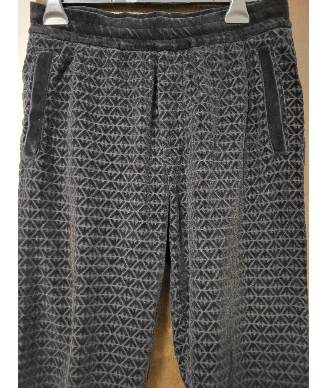 EMPORIO ARMANI Черный хлопковый спортивный костюм, фото 3