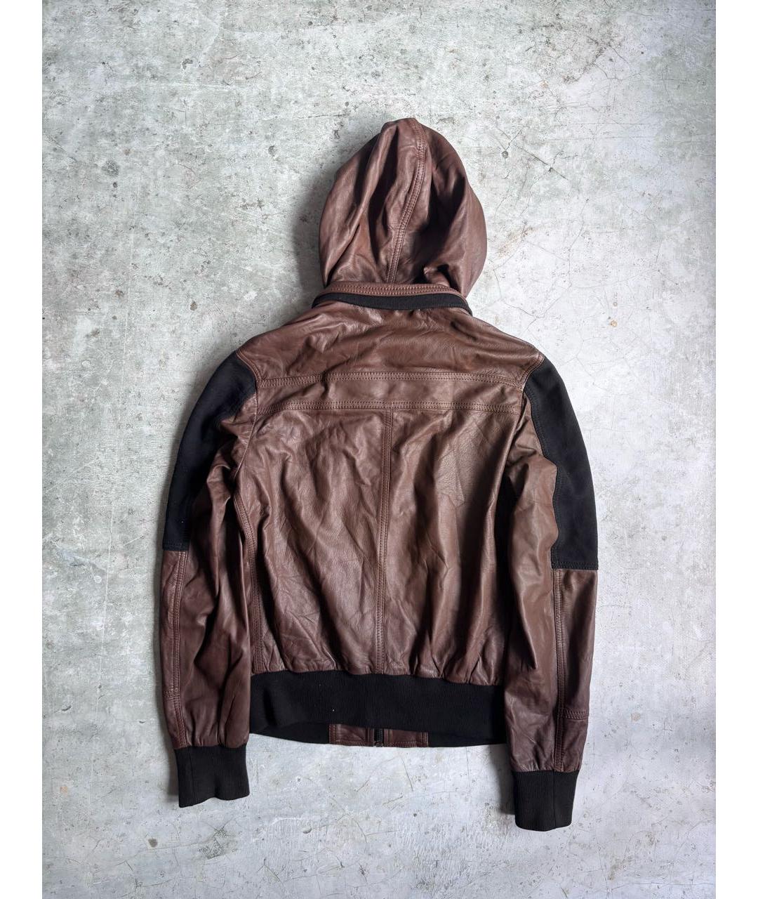 DOLCE&GABBANA Коричневая кожаная куртка, фото 2