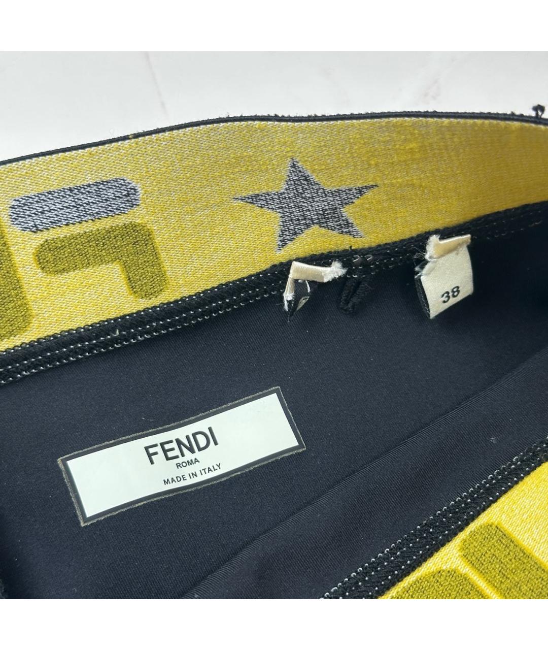FENDI Черные полиэстеровые леггинсы и велосипедки, фото 5