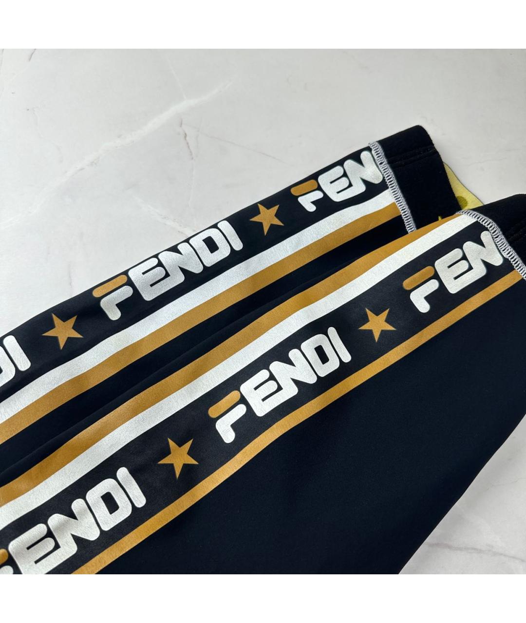 FENDI Черные полиэстеровые леггинсы и велосипедки, фото 3
