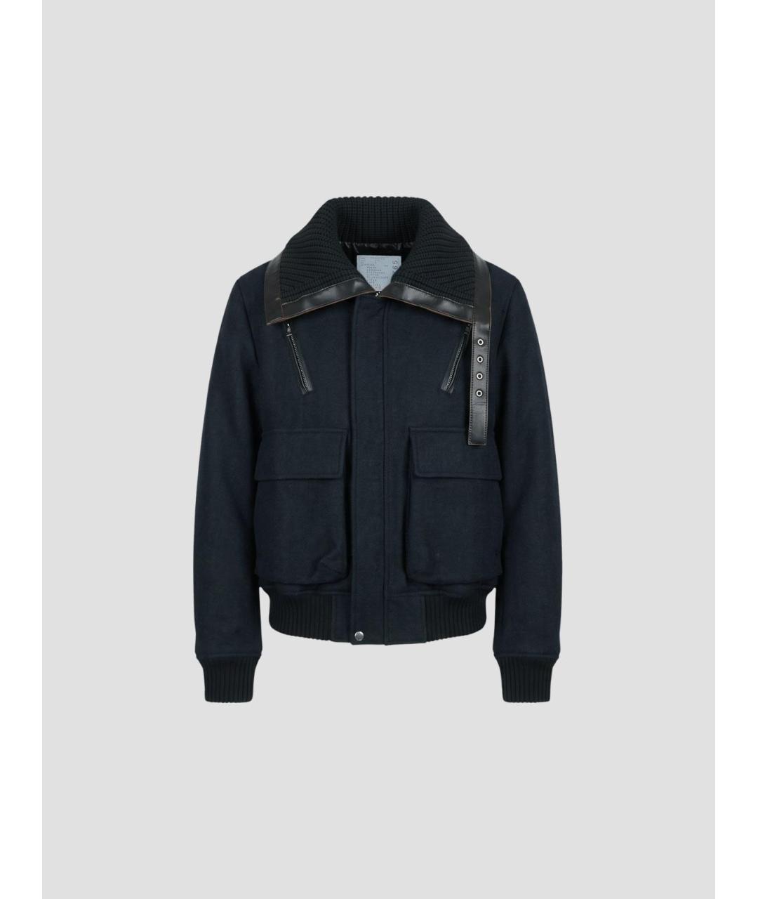 SACAI Темно-синяя шерстяная куртка, фото 4