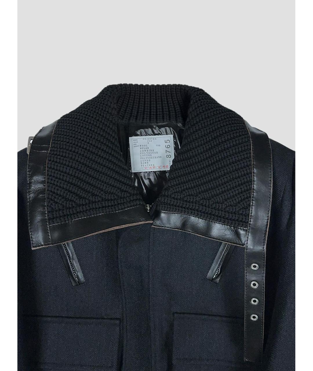 SACAI Темно-синяя шерстяная куртка, фото 3