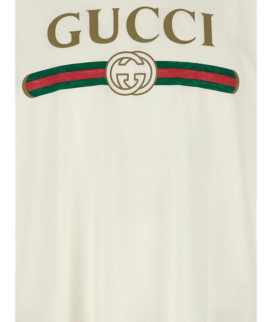 GUCCI Белая хлопковая футболка, фото 4