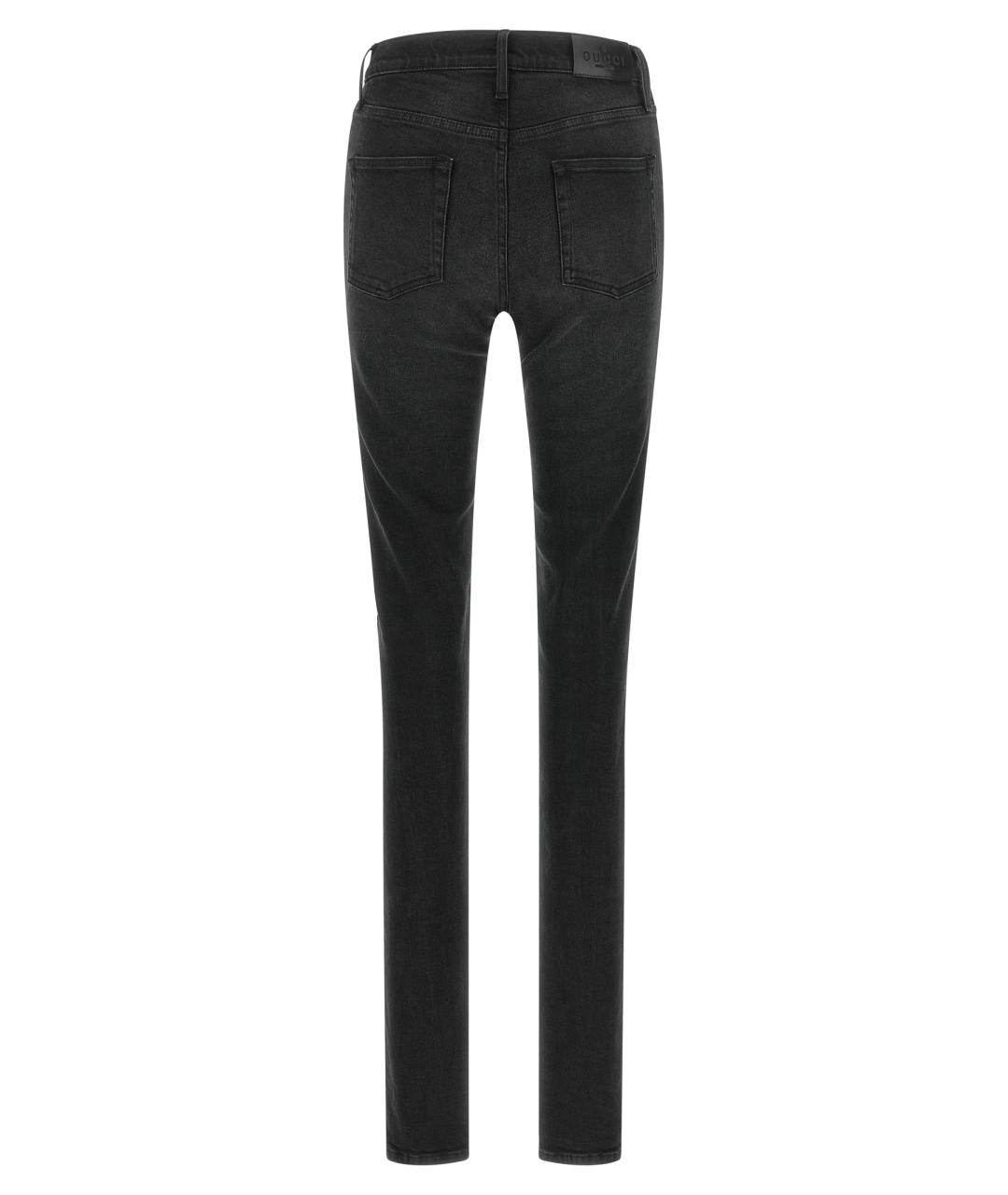 GUCCI Черные хлопко-эластановые джинсы слим, фото 2