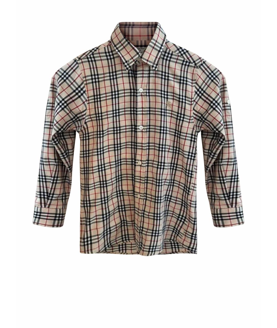 BURBERRY Бежевая хлопковая детская рубашка, фото 1