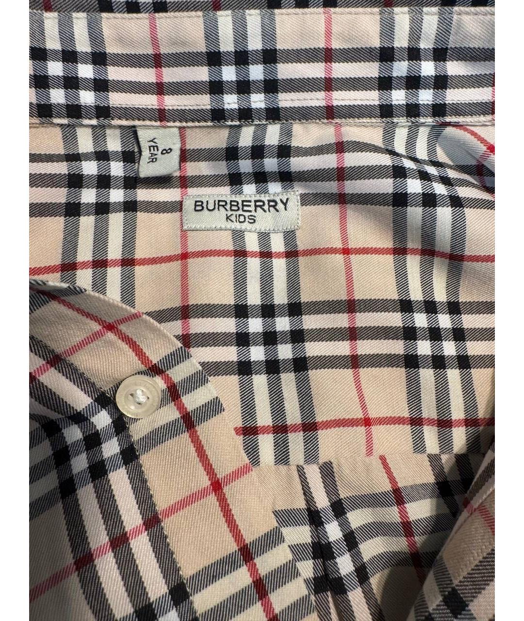 BURBERRY Бежевая хлопковая детская рубашка, фото 3