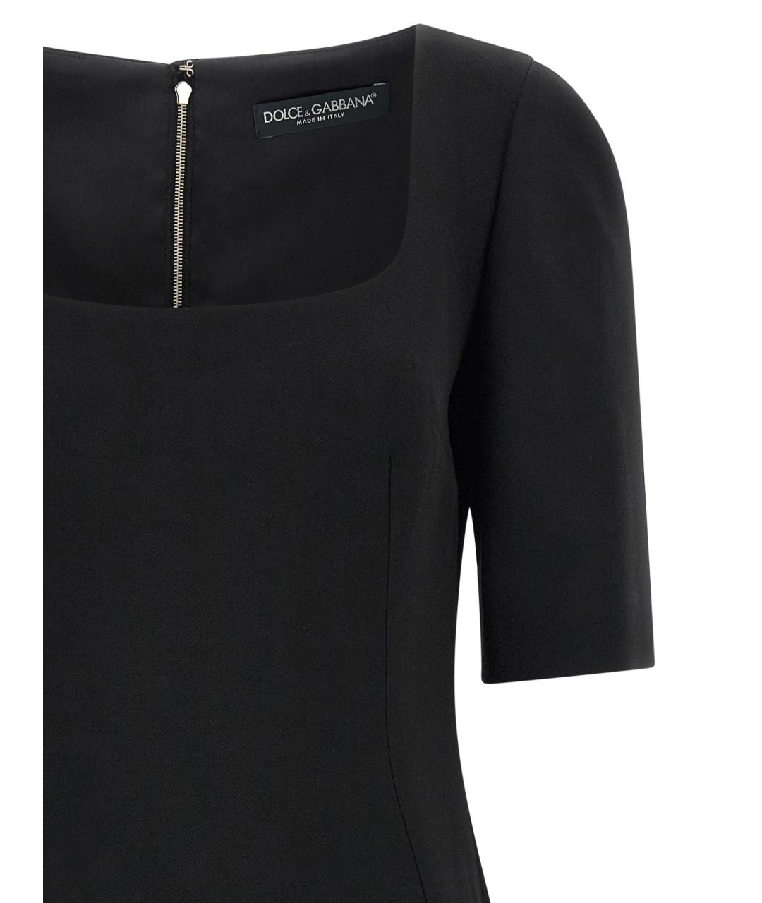 DOLCE&GABBANA Черное шерстяное повседневное платье, фото 3