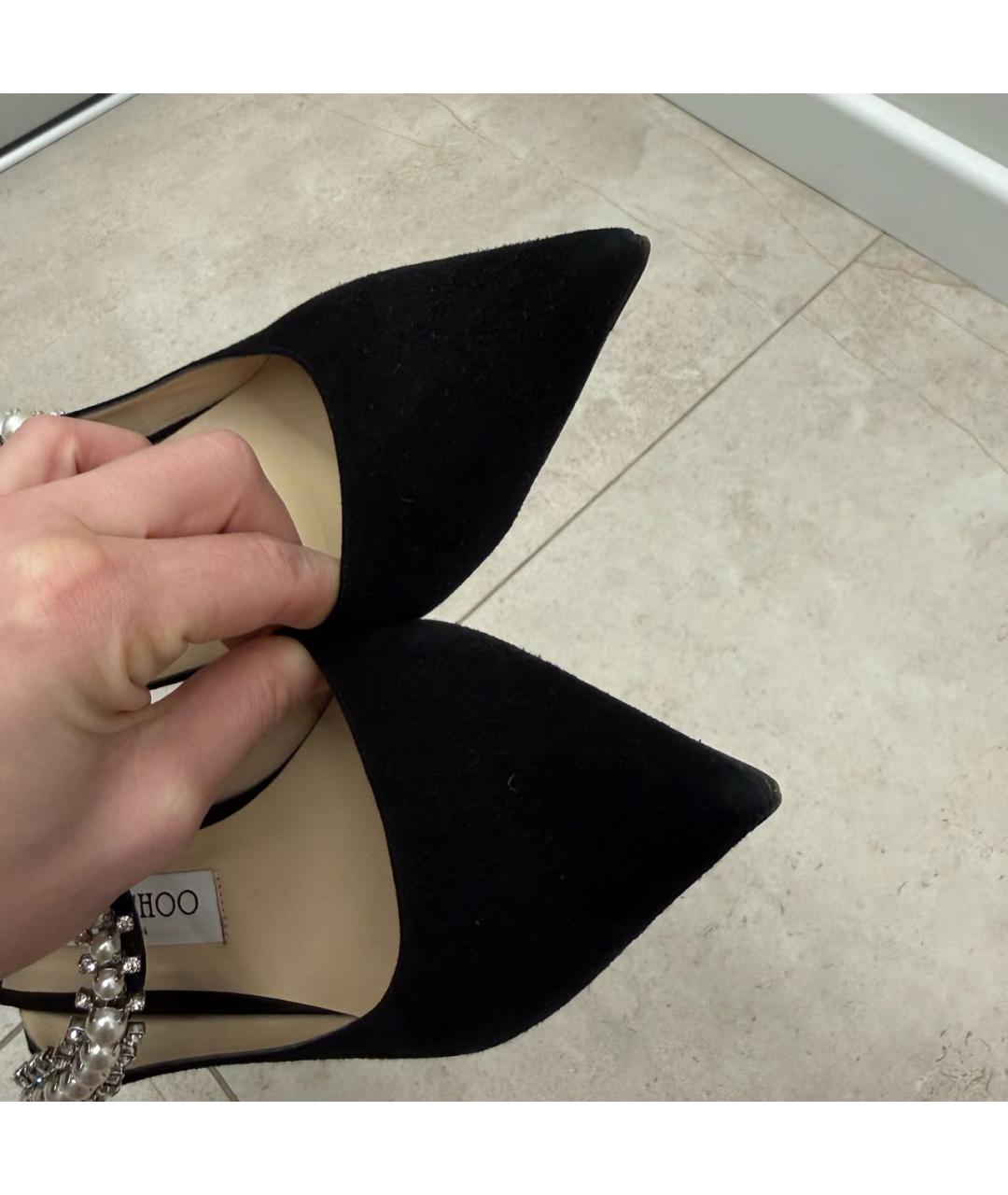 JIMMY CHOO Черные замшевые туфли, фото 6