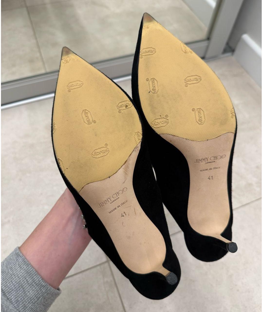 JIMMY CHOO Черные замшевые туфли, фото 7