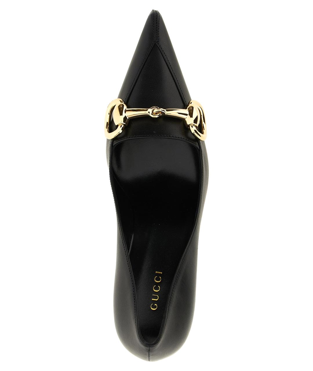 GUCCI Черные кожаные туфли, фото 4