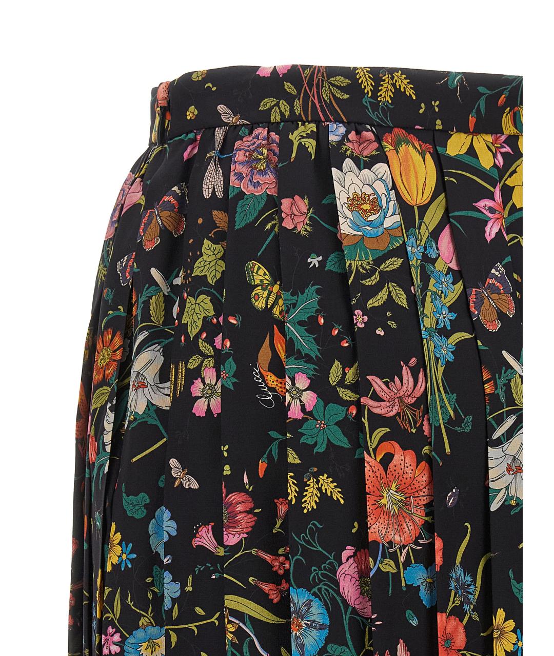 GUCCI Мульти шелковая юбка миди, фото 4