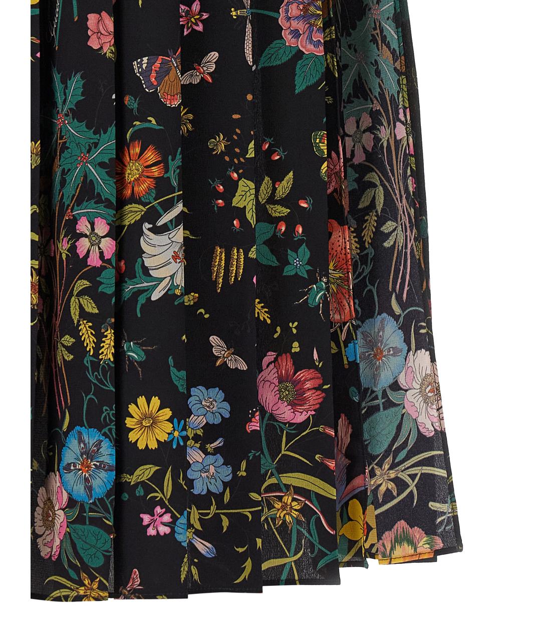 GUCCI Мульти шелковая юбка миди, фото 5