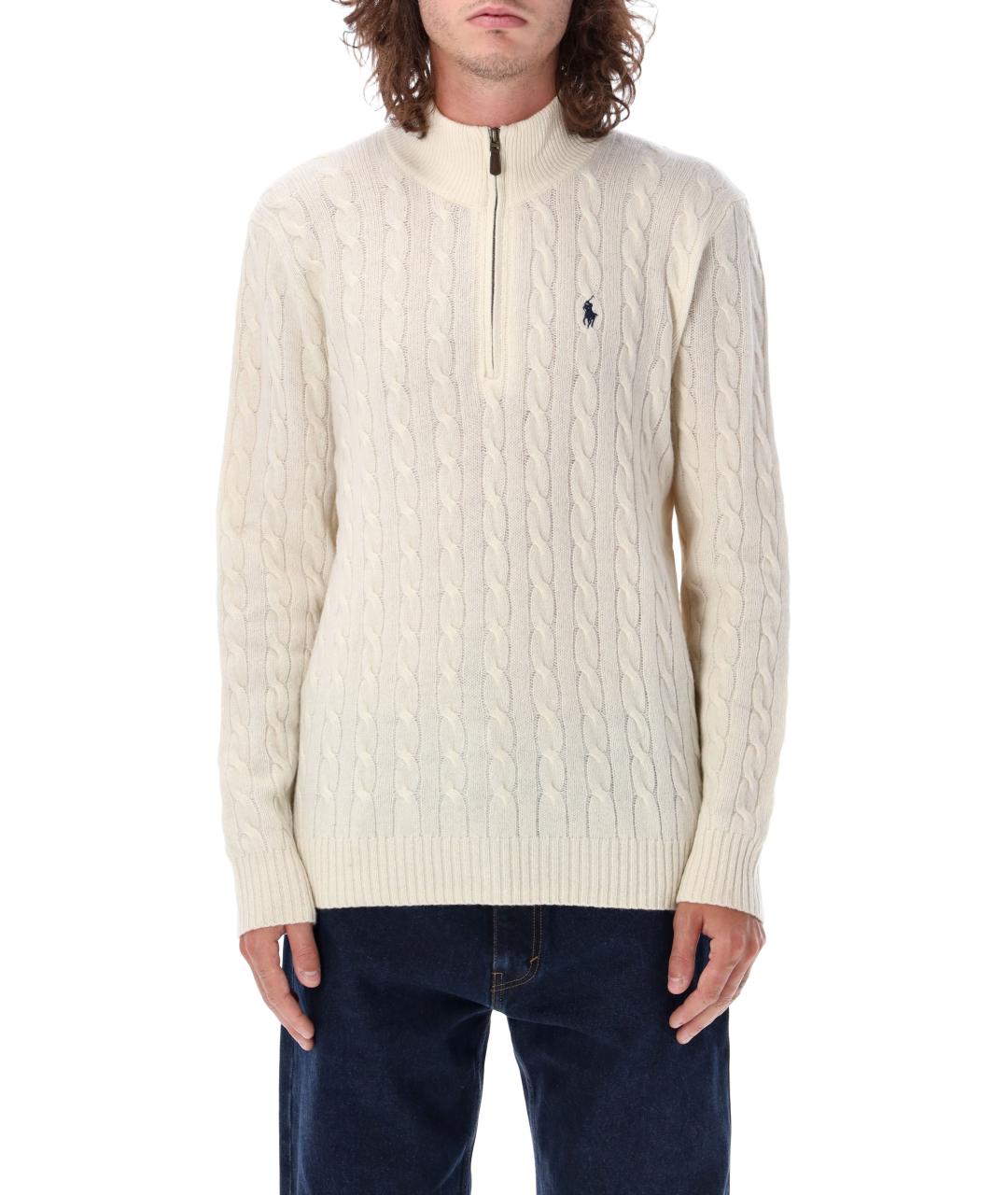 POLO RALPH LAUREN Бежевый шерстяной джемпер / свитер, фото 1