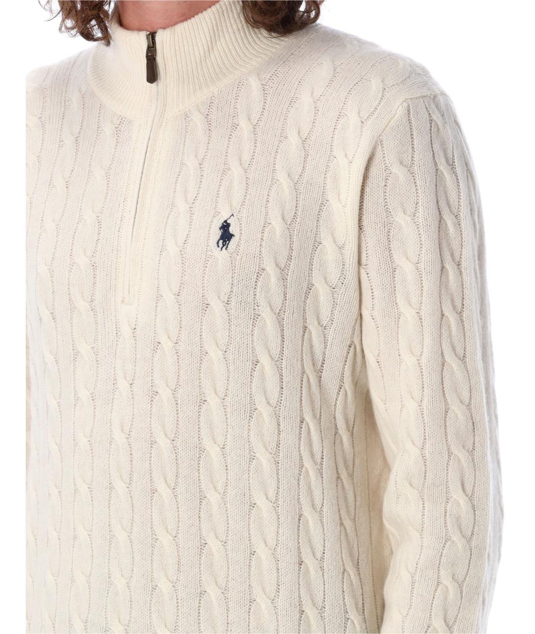 POLO RALPH LAUREN Бежевый шерстяной джемпер / свитер, фото 3
