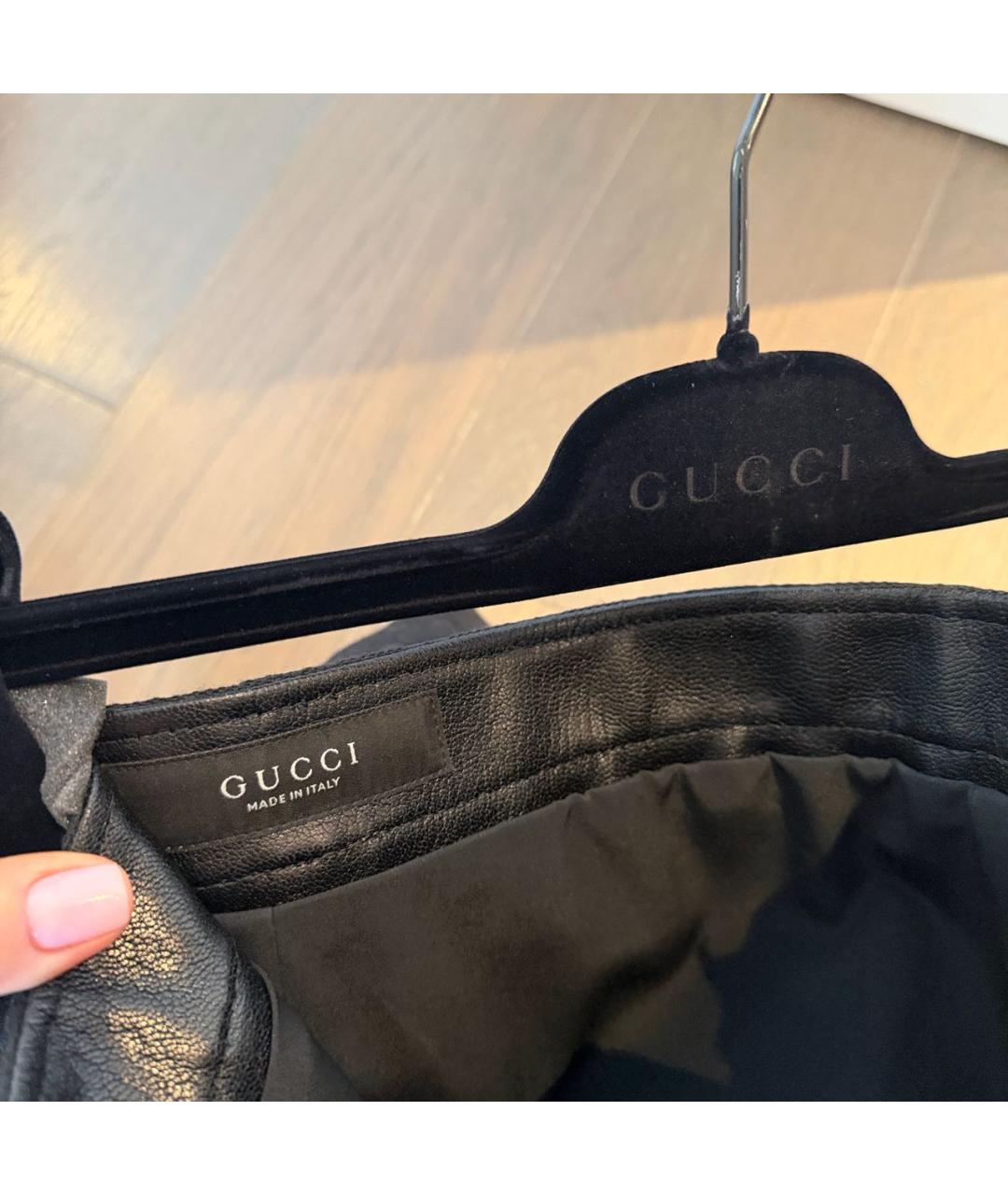 GUCCI Черная хлопковая юбка мини, фото 3