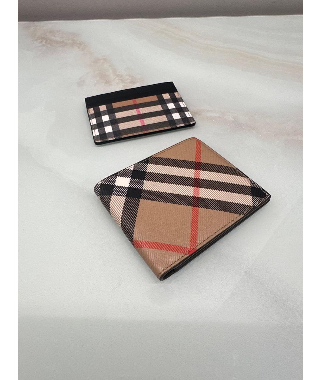 BURBERRY Бежевый кожаный кошелек, фото 4